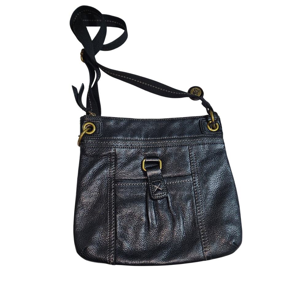 THE SAK BLACK LEATHER CROSSBODY BAG